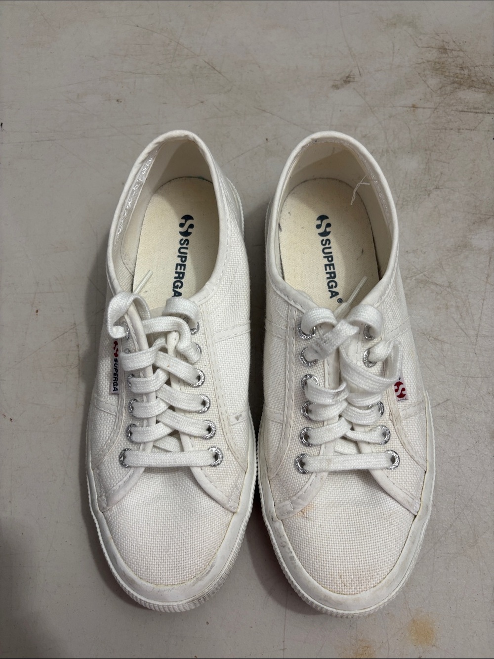 Superga White Low-Top Canvas Sneakers